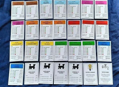 monopoly property cards original.